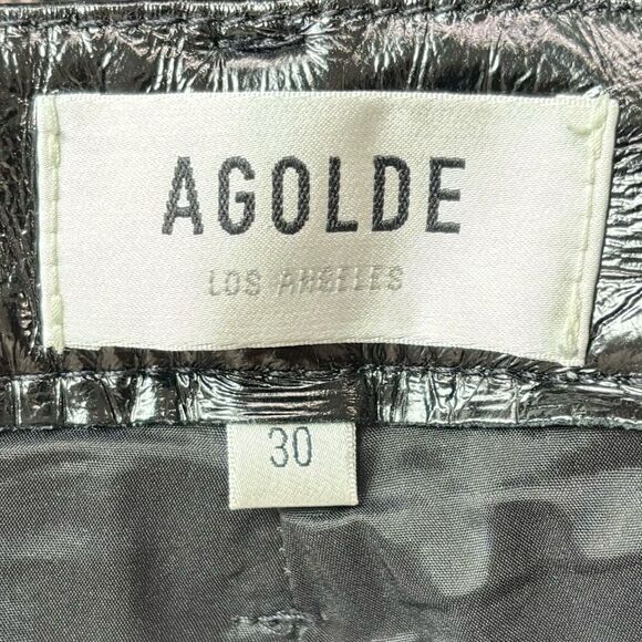 AGOLDE Recycled Patent Leather 90's Pinch Waist Pants - Picture 10 of 11